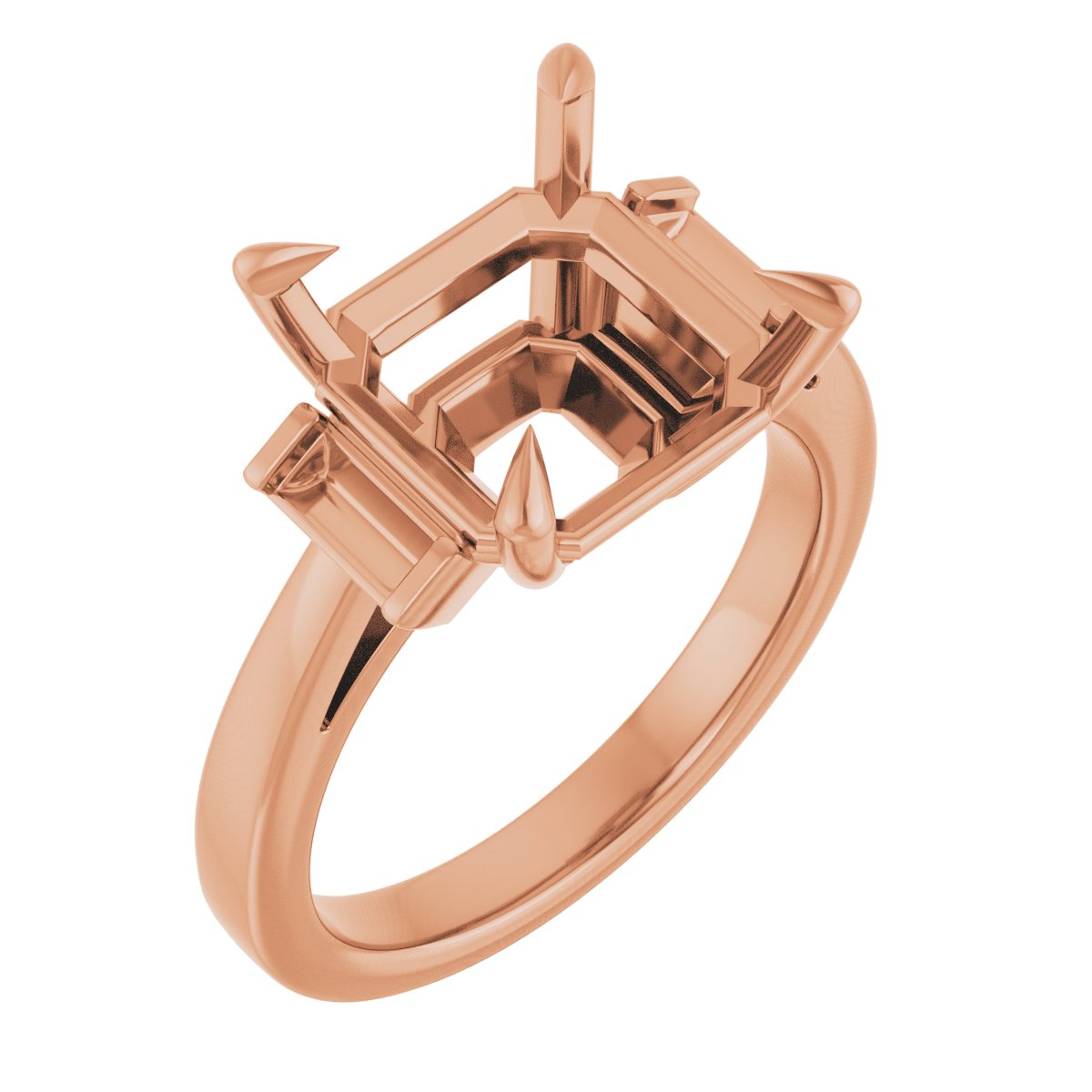 Claw-Prong Three-Stone Engagement Ring or Band