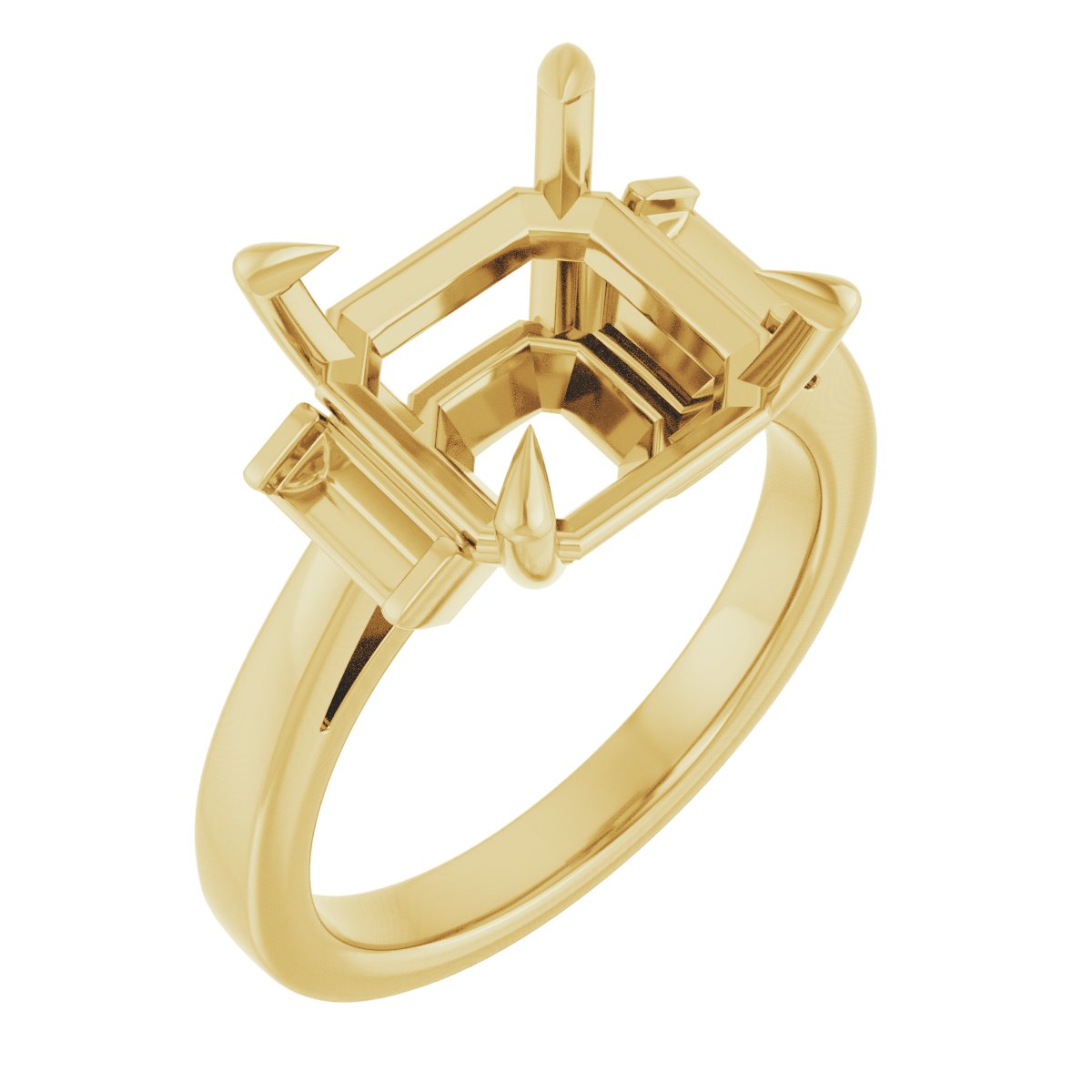 Claw-Prong Three-Stone Engagement Ring or Band
