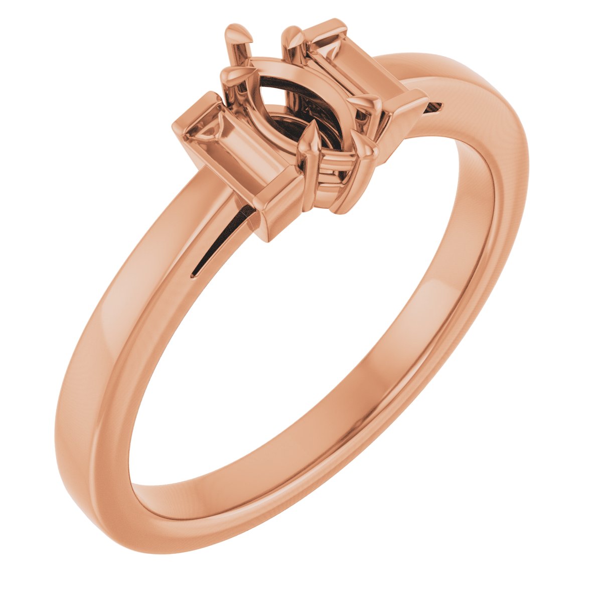 Claw-Prong Three-Stone Engagement Ring or Band