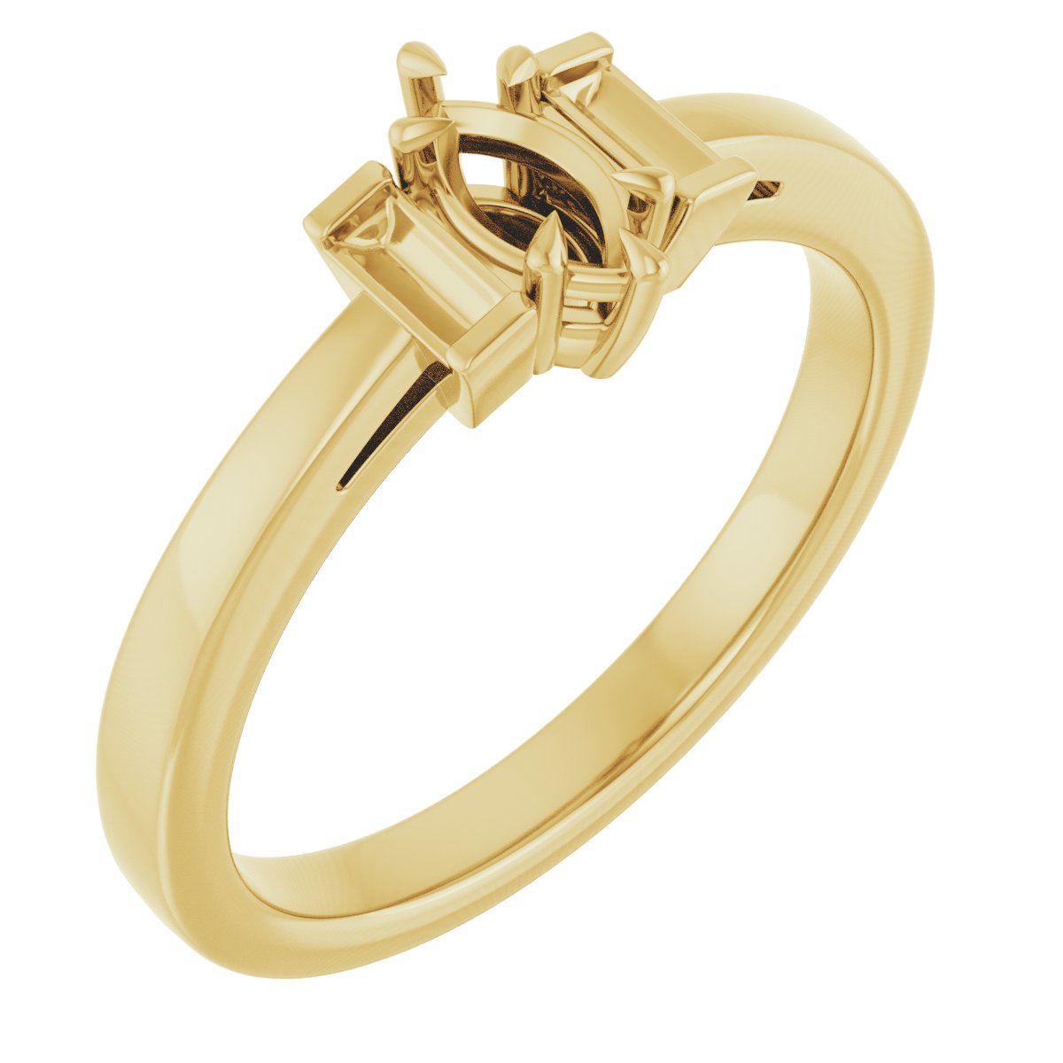 Claw-Prong Three-Stone Engagement Ring or Band