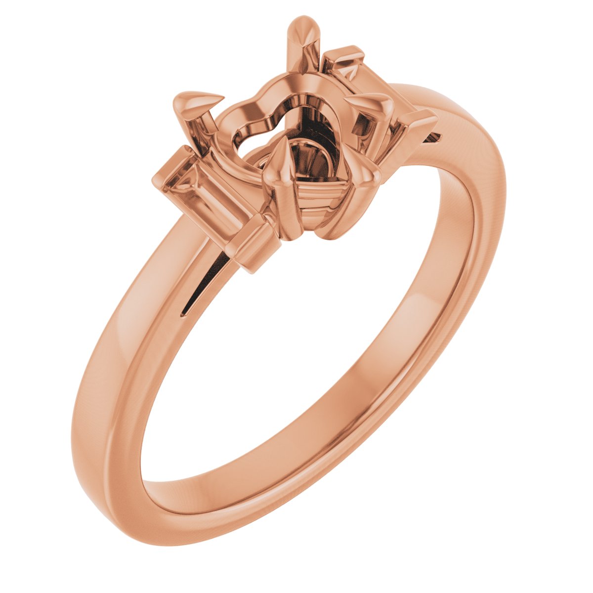 Claw-Prong Three-Stone Engagement Ring or Band