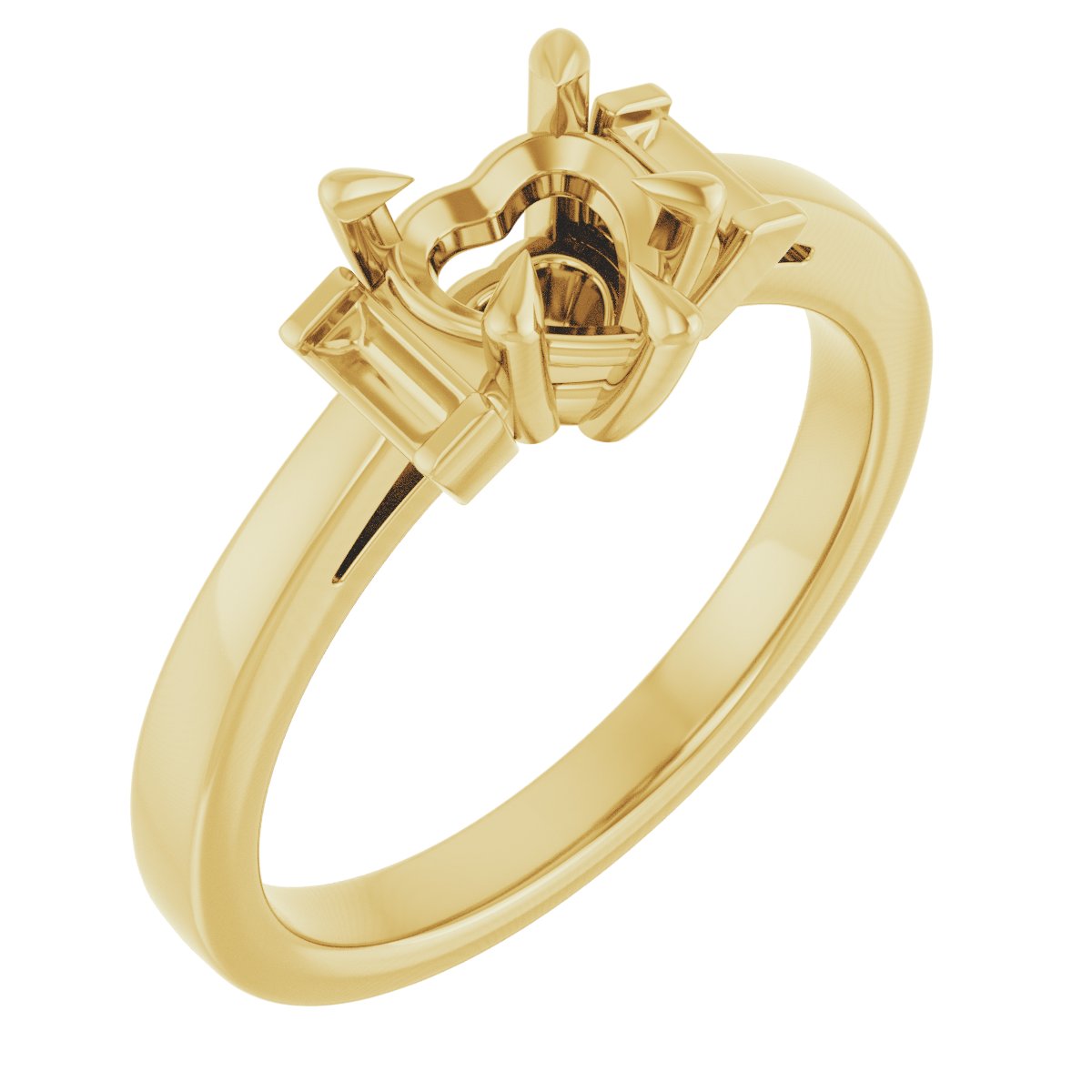 Claw-Prong Three-Stone Engagement Ring or Band