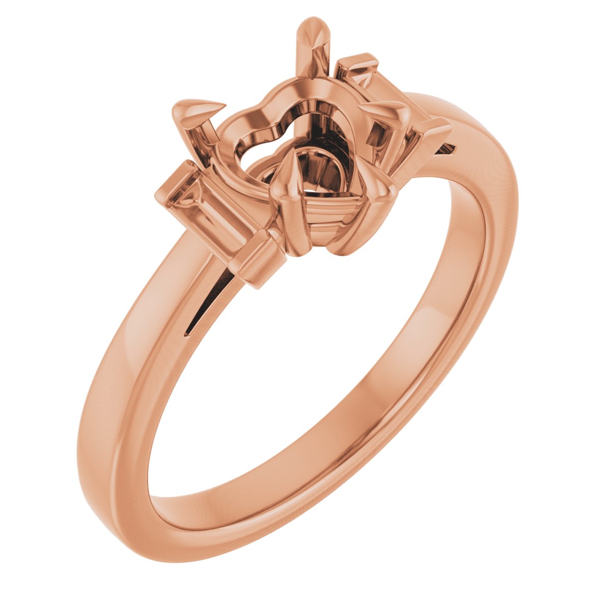 Claw-Prong Three-Stone Engagement Ring or Band