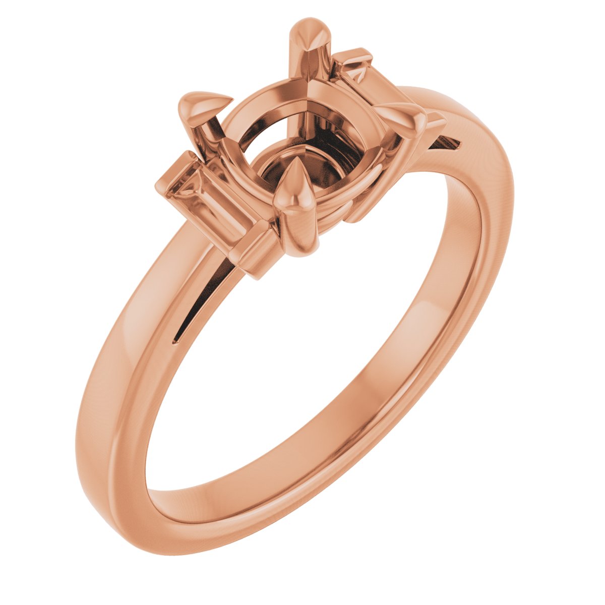 Claw-Prong Three-Stone Engagement Ring or Band