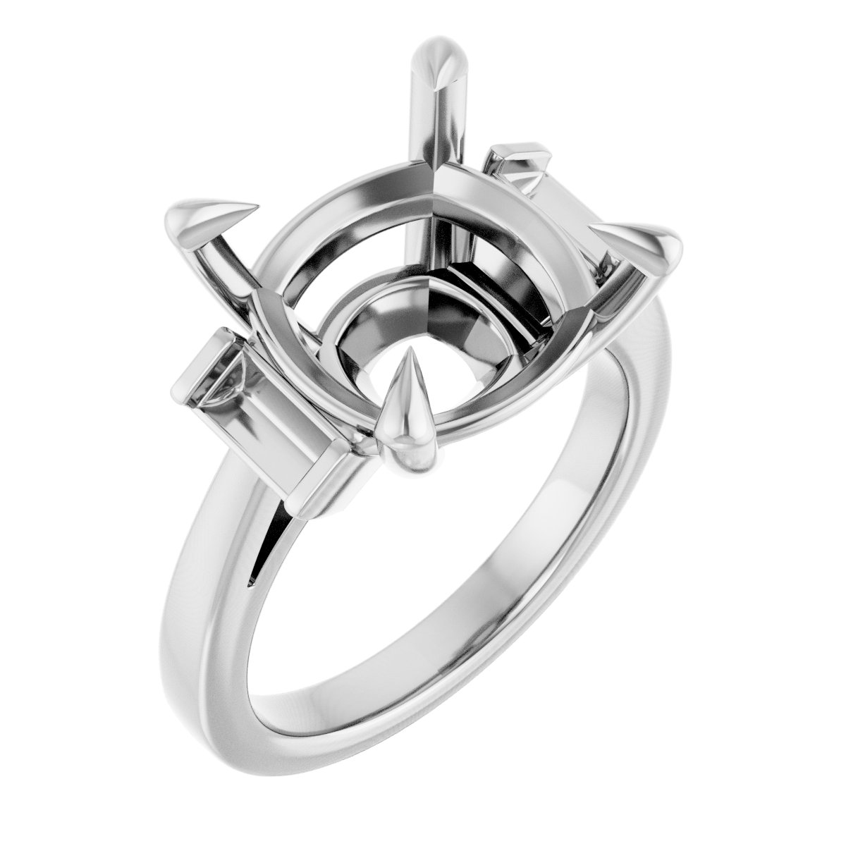 Claw-Prong Three-Stone Engagement Ring or Band