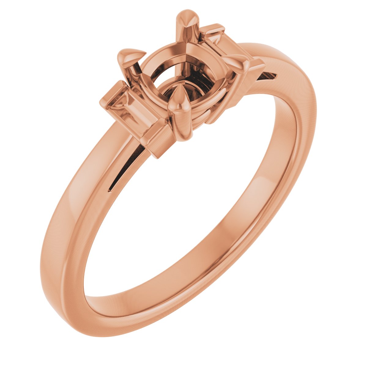 Claw-Prong Three-Stone Engagement Ring or Band