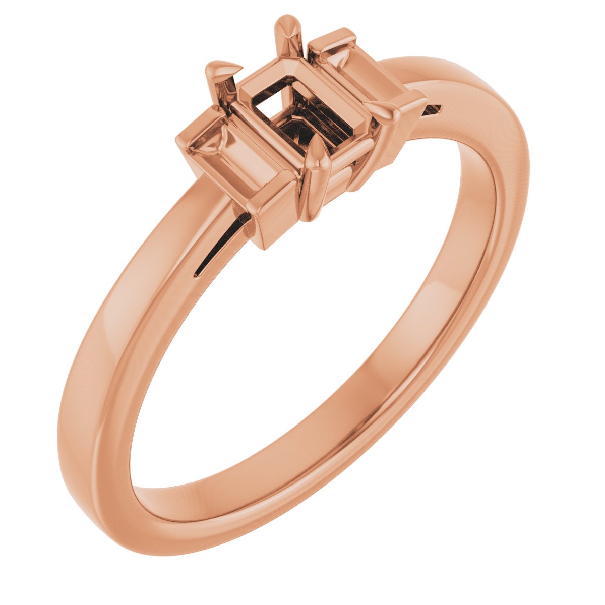 Claw-Prong Three-Stone Engagement Ring or Band