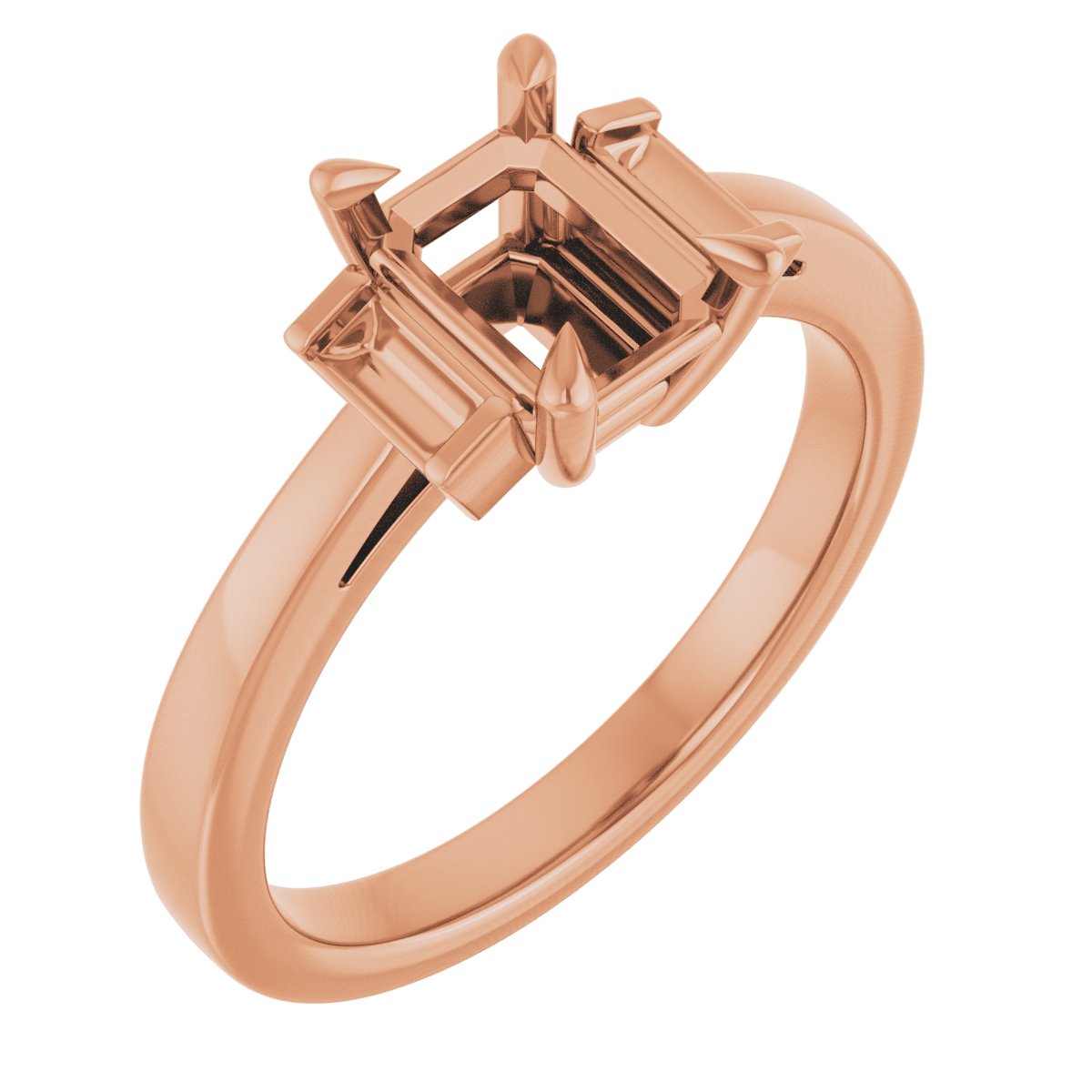 Claw-Prong Three-Stone Engagement Ring or Band
