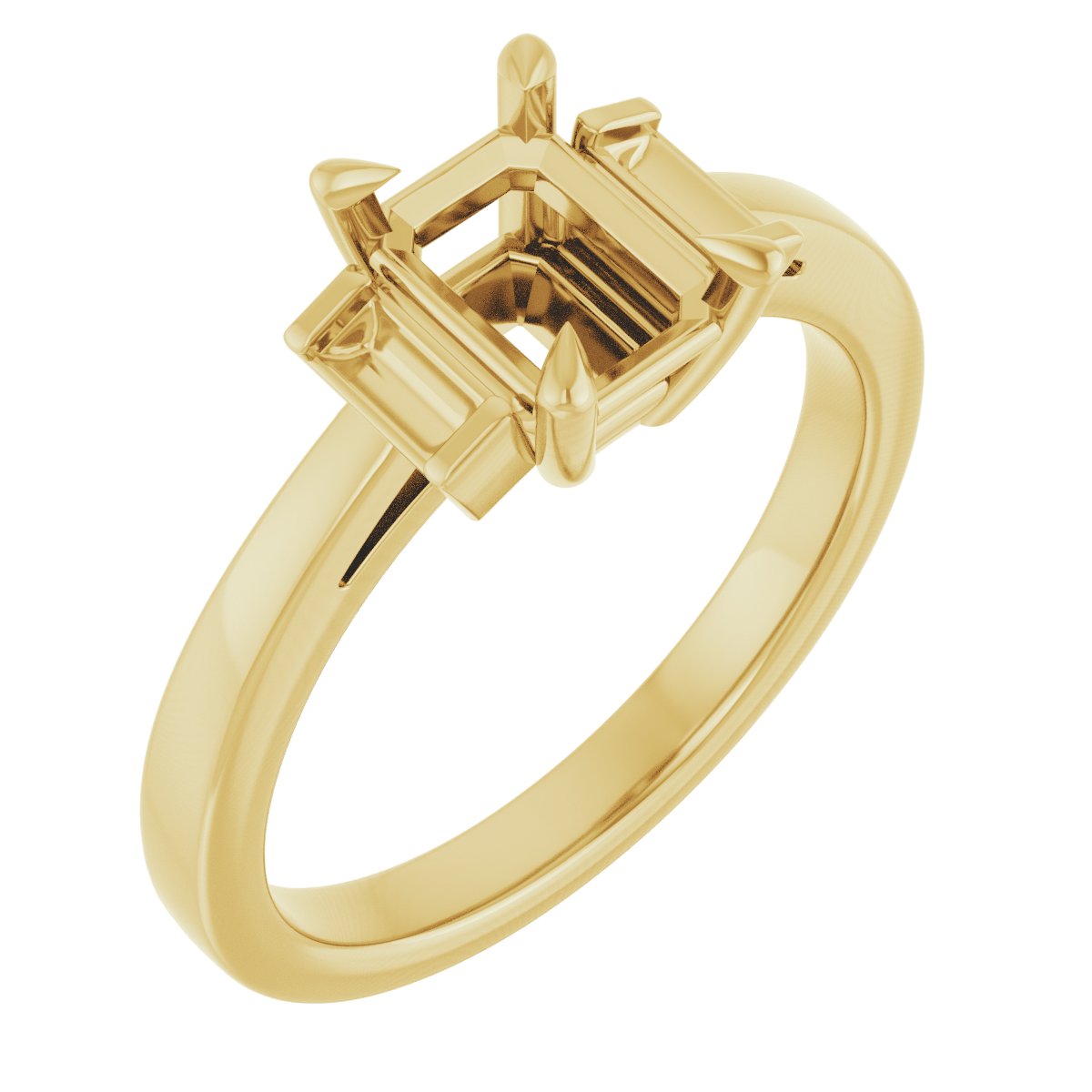 Claw-Prong Three-Stone Engagement Ring or Band