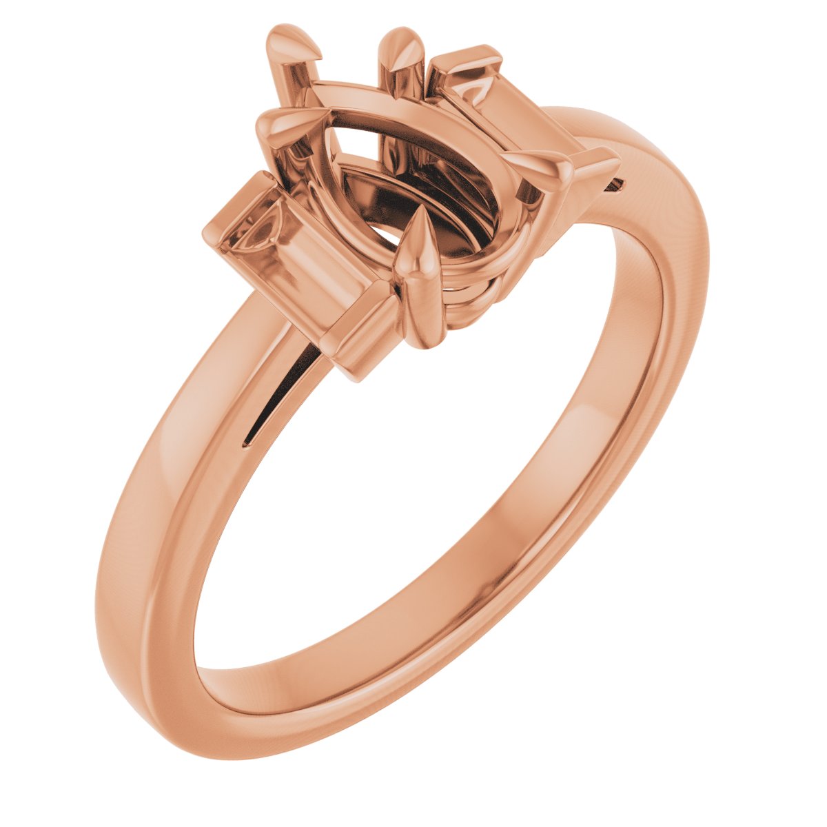 Claw-Prong Three-Stone Engagement Ring or Band
