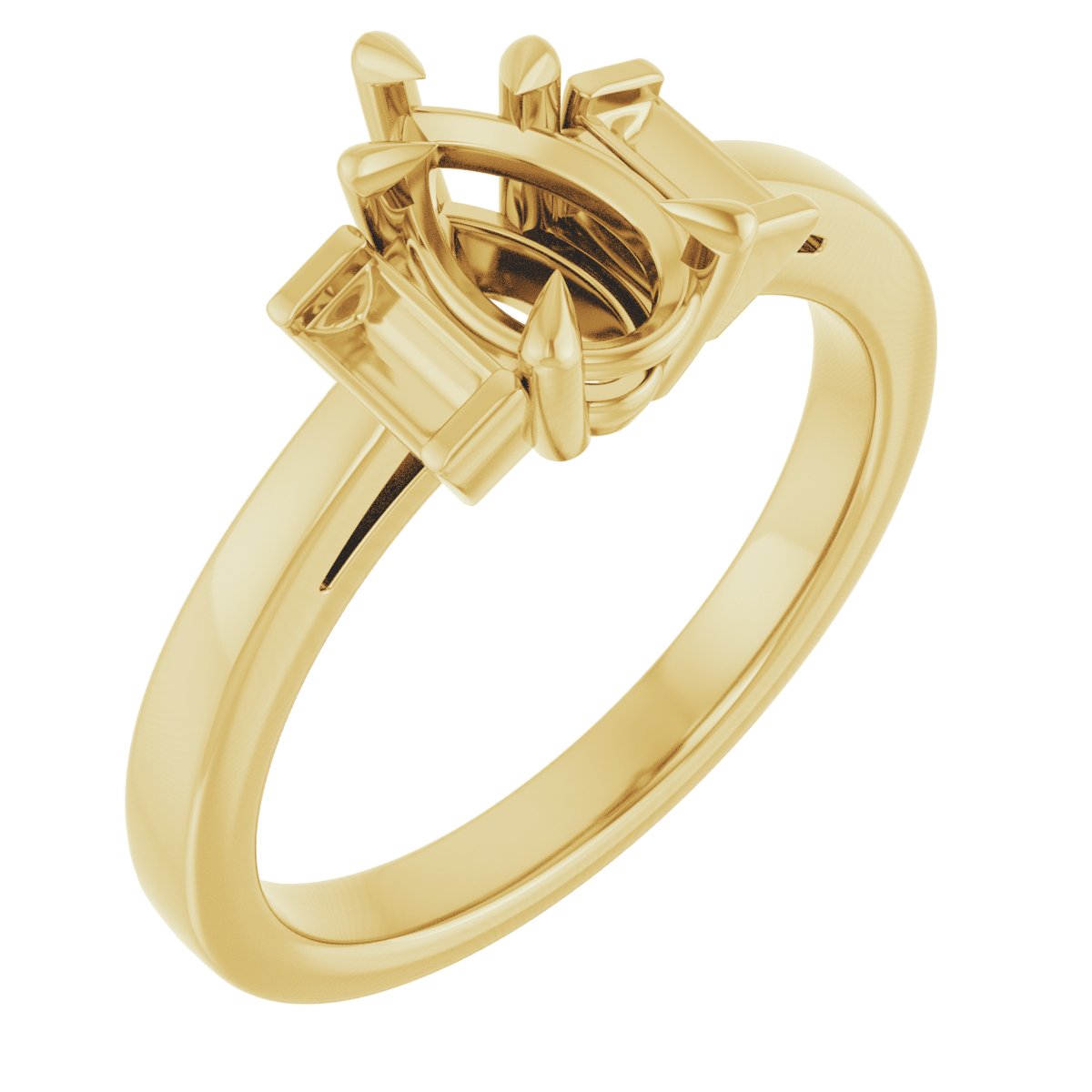 Claw-Prong Three-Stone Engagement Ring or Band