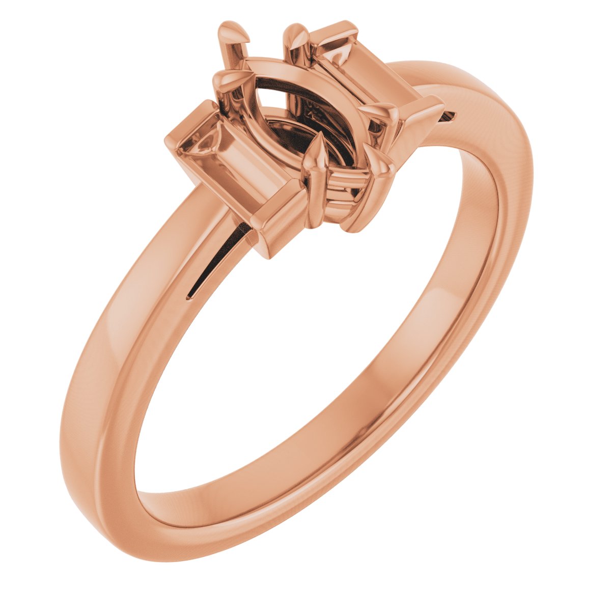 Claw-Prong Three-Stone Engagement Ring or Band