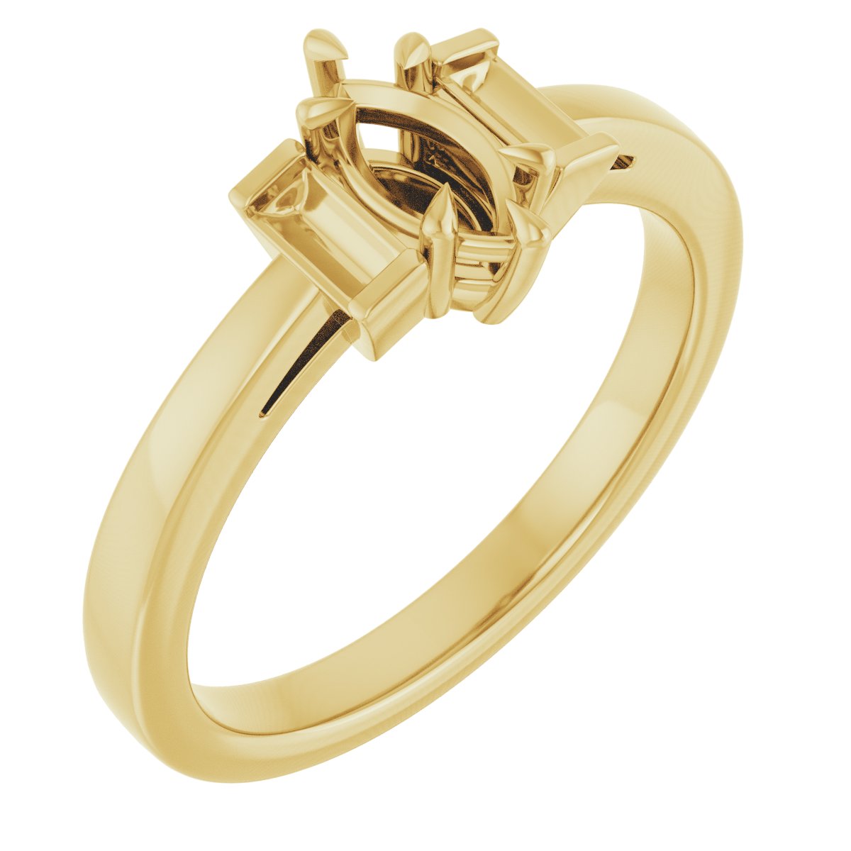 Claw-Prong Three-Stone Engagement Ring or Band