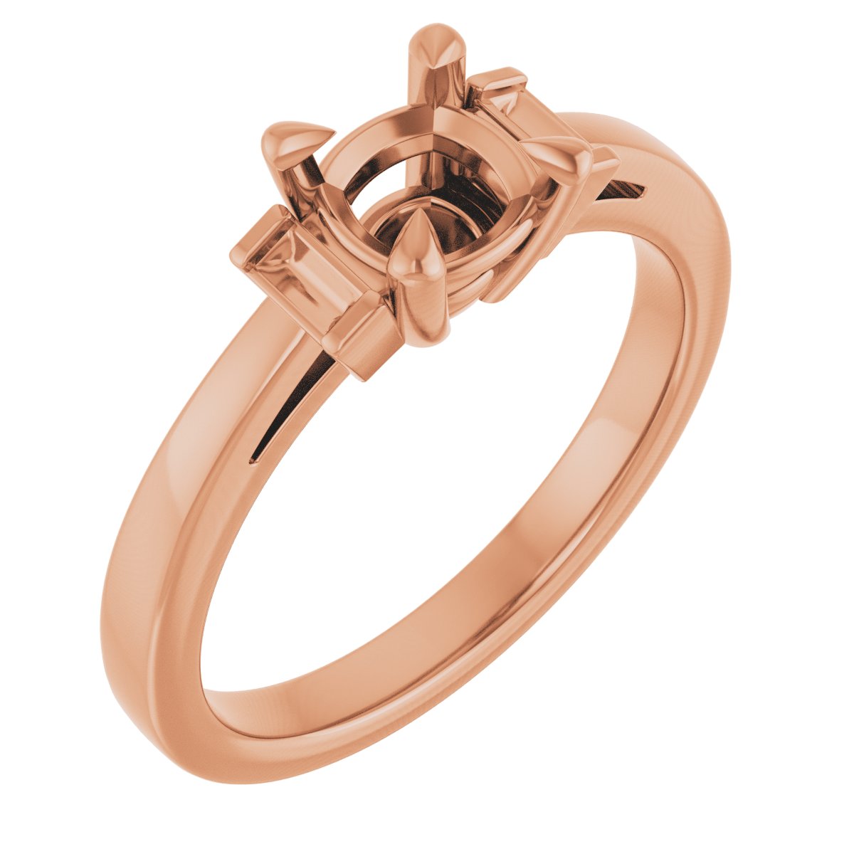 Claw-Prong Three-Stone Engagement Ring or Band