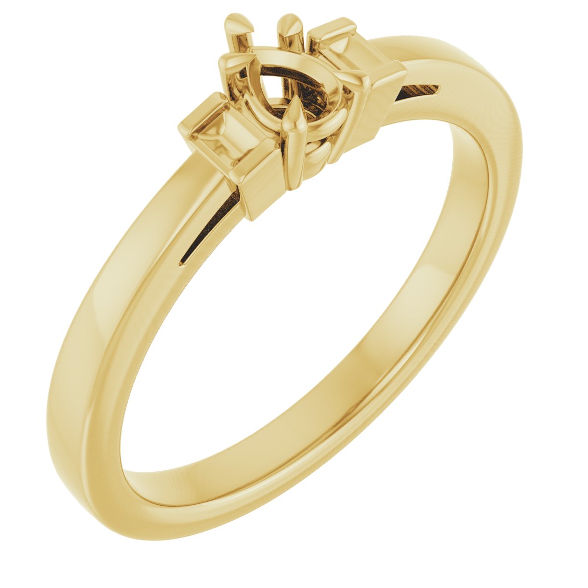 Claw-Prong Three-Stone Engagement Ring or Band