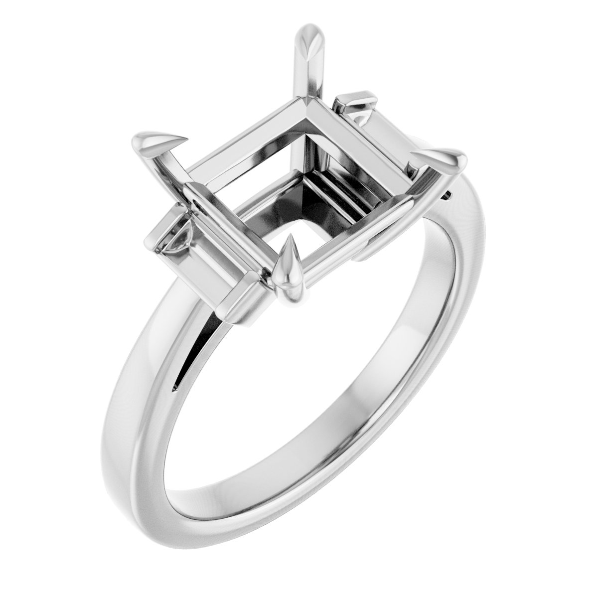 Claw-Prong Three-Stone Engagement Ring or Band