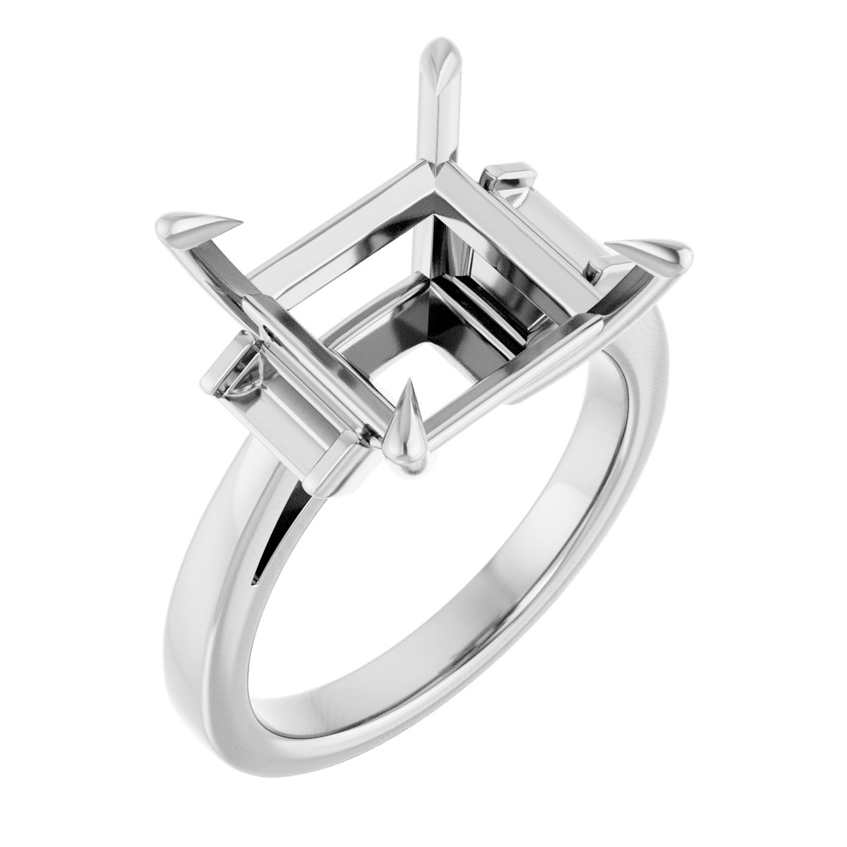 Claw-Prong Three-Stone Engagement Ring or Band