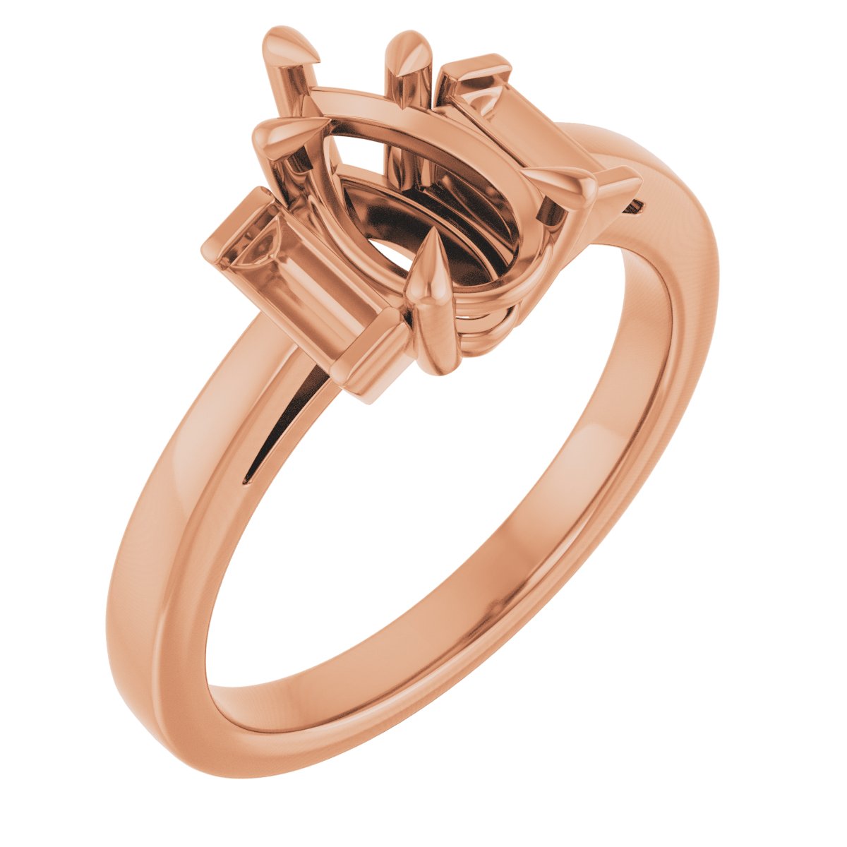 Claw-Prong Three-Stone Engagement Ring or Band