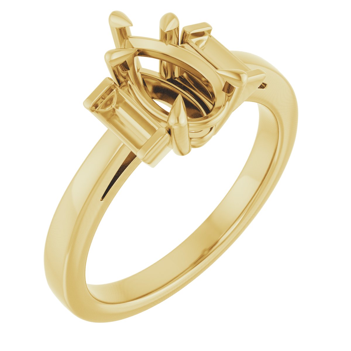 Claw-Prong Three-Stone Engagement Ring or Band