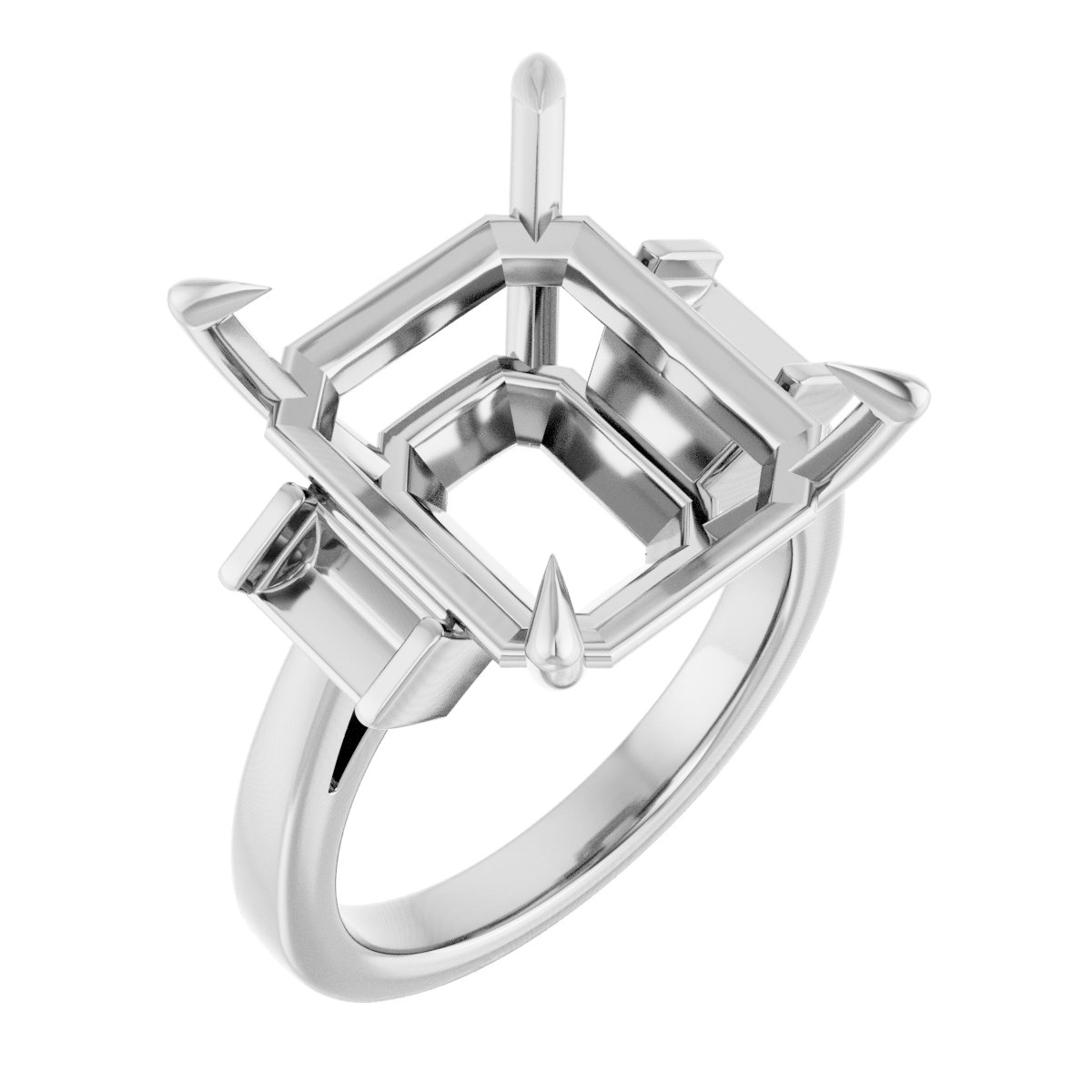Claw-Prong Three-Stone Engagement Ring or Band