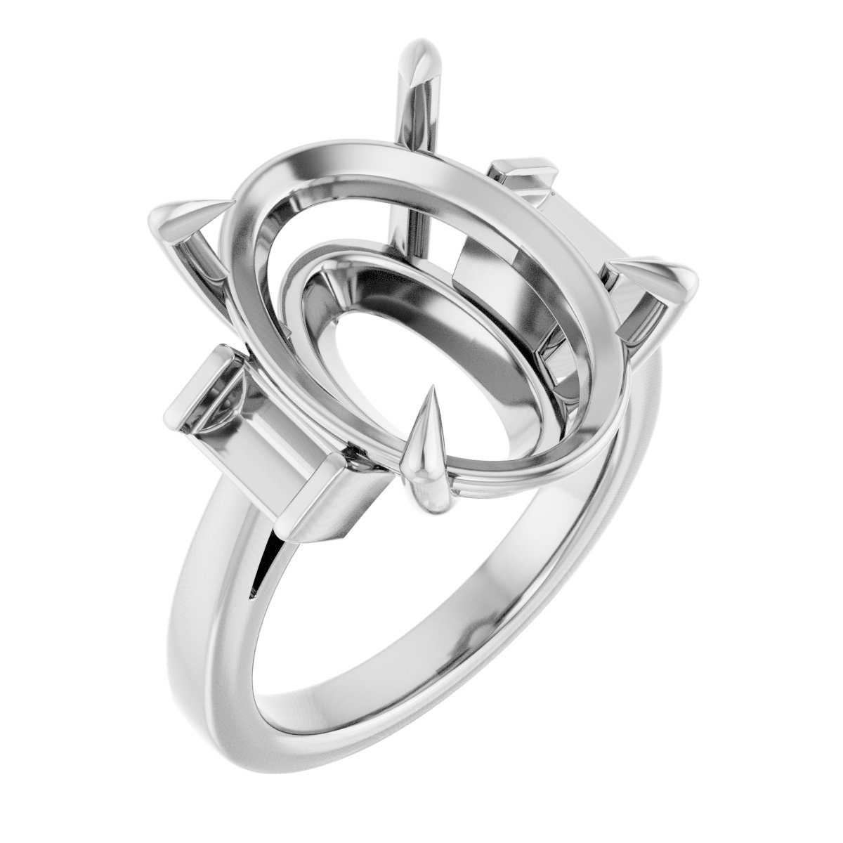Claw-Prong Three-Stone Engagement Ring or Band