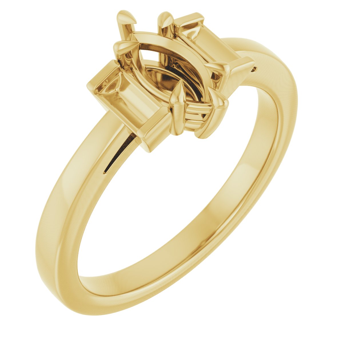 Claw-Prong Three-Stone Engagement Ring or Band