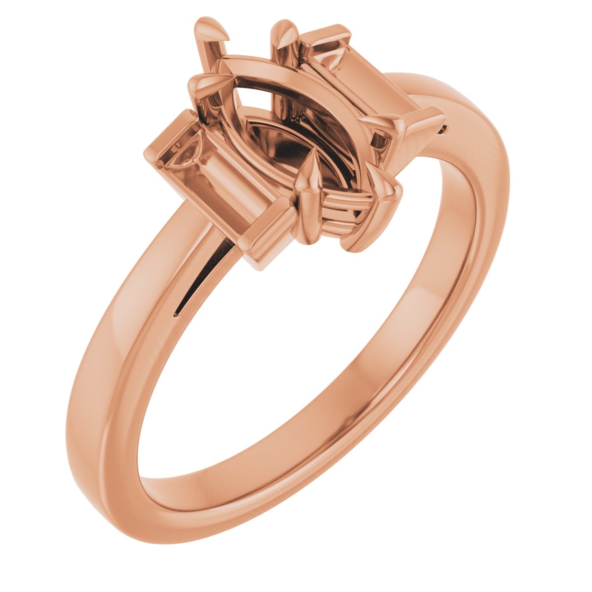 Claw-Prong Three-Stone Engagement Ring or Band