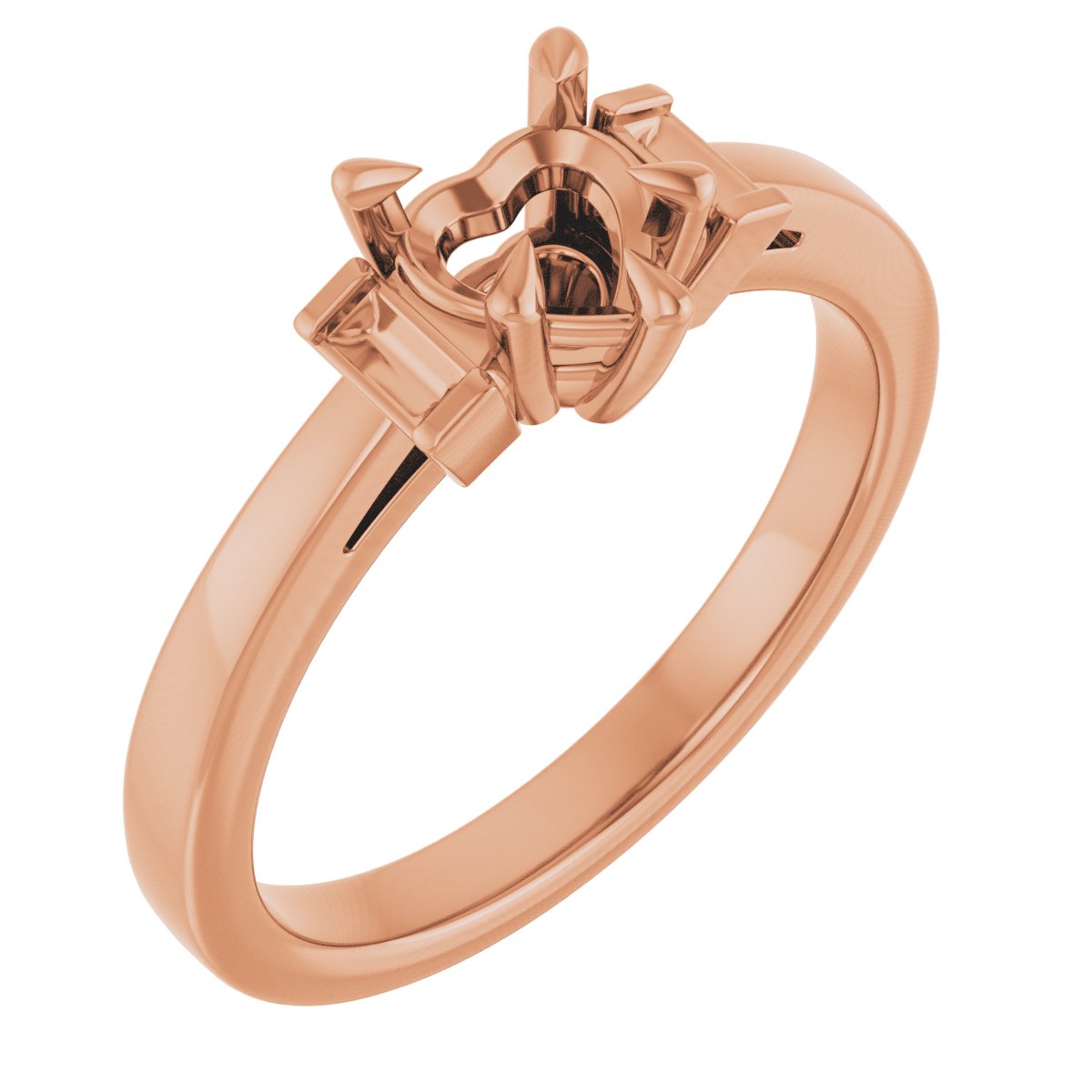 Claw-Prong Three-Stone Engagement Ring or Band