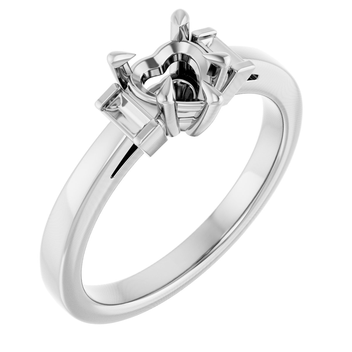 Claw-Prong Three-Stone Engagement Ring or Band