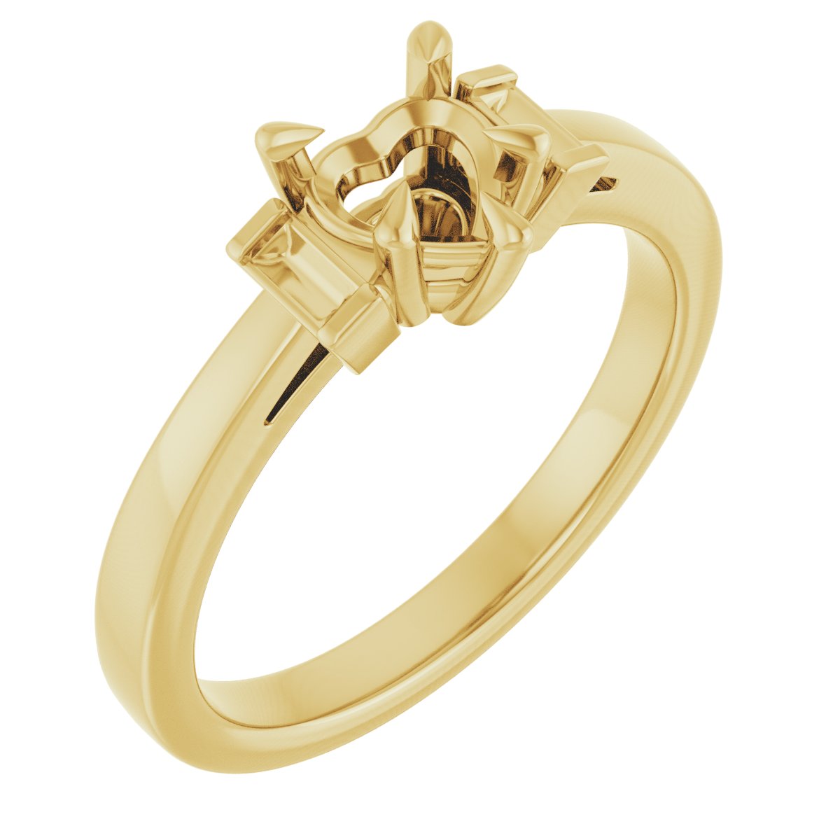 Claw-Prong Three-Stone Engagement Ring or Band