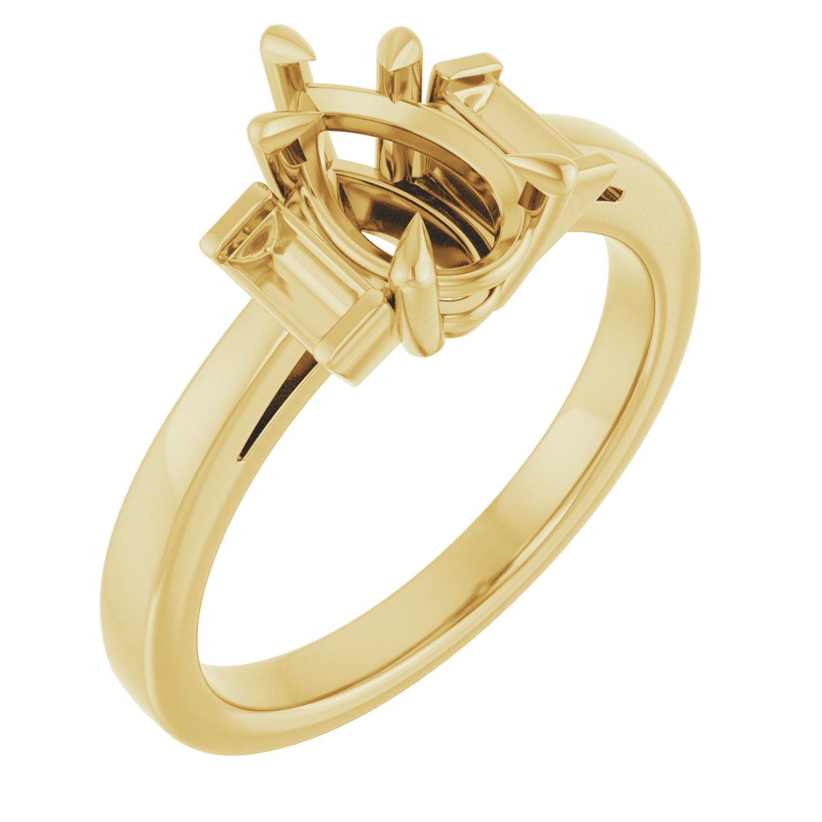 Claw-Prong Three-Stone Engagement Ring or Band