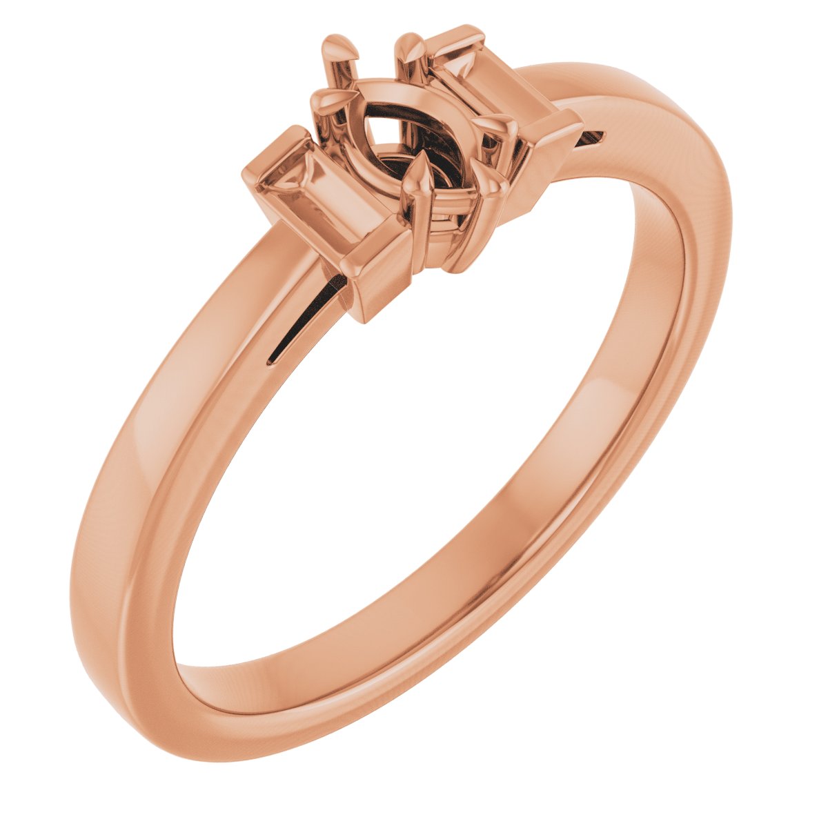 Claw-Prong Three-Stone Engagement Ring or Band