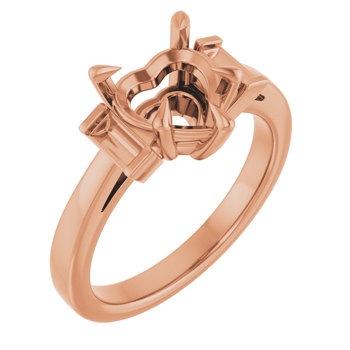 Claw-Prong Three-Stone Engagement Ring or Band