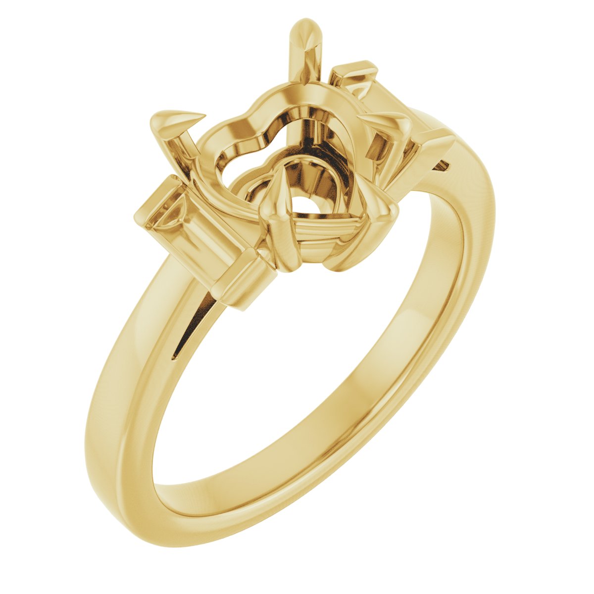 Claw-Prong Three-Stone Engagement Ring or Band