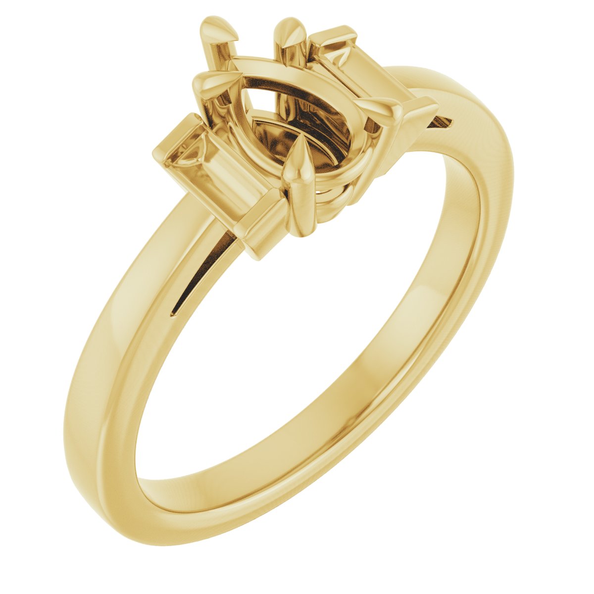 Claw-Prong Three-Stone Engagement Ring or Band