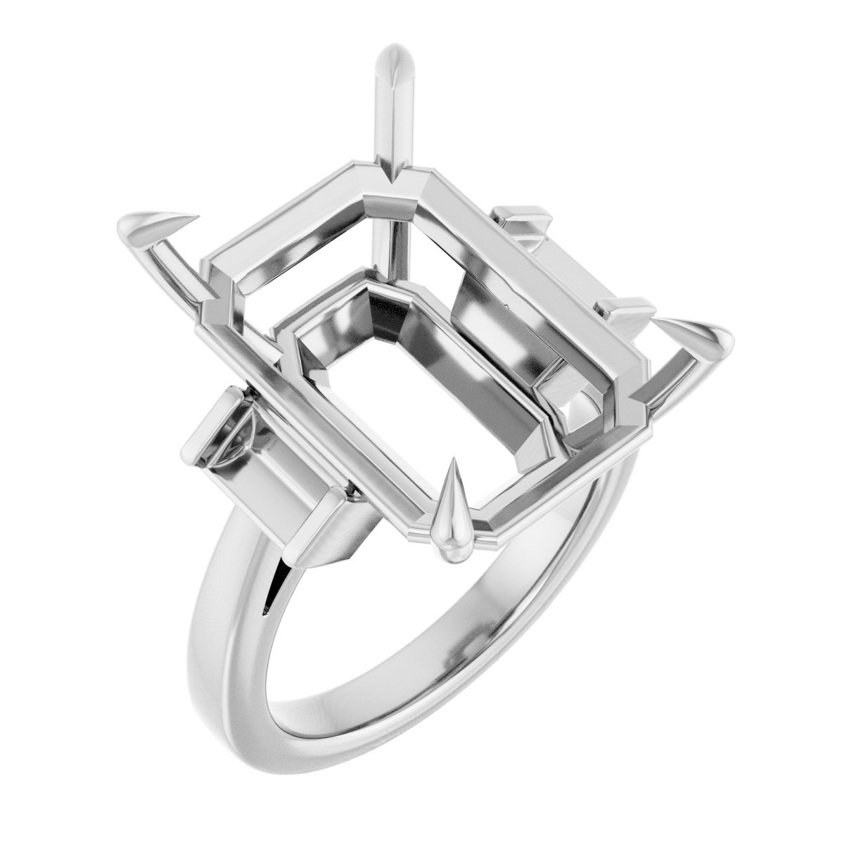 Claw-Prong Three-Stone Engagement Ring or Band