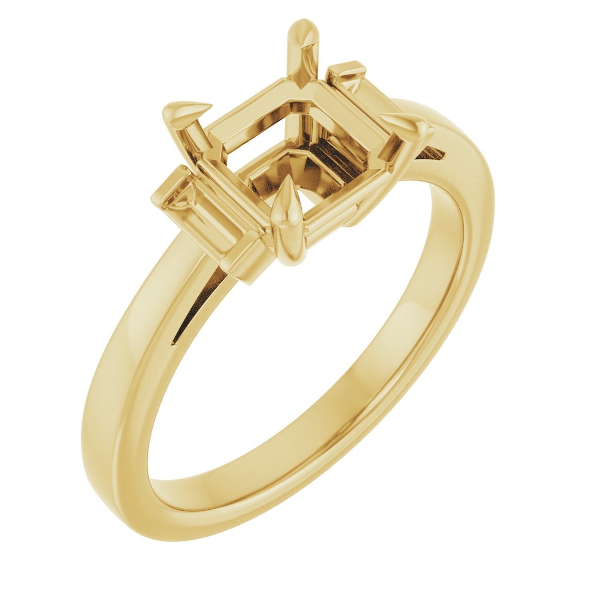 Claw-Prong Three-Stone Engagement Ring or Band