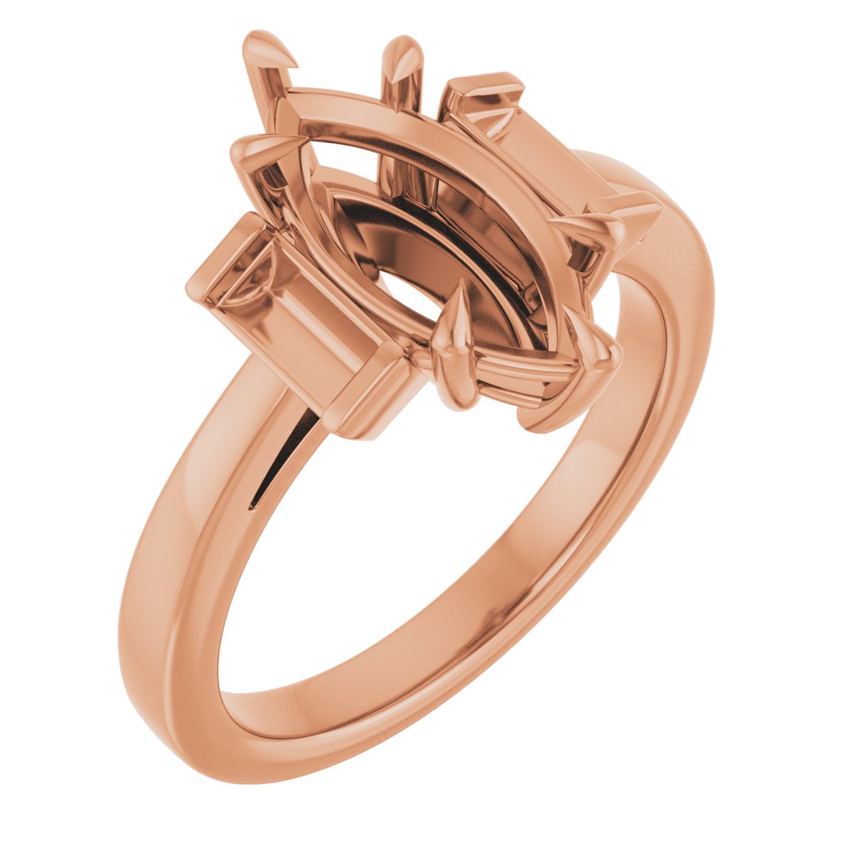 Claw-Prong Three-Stone Engagement Ring or Band