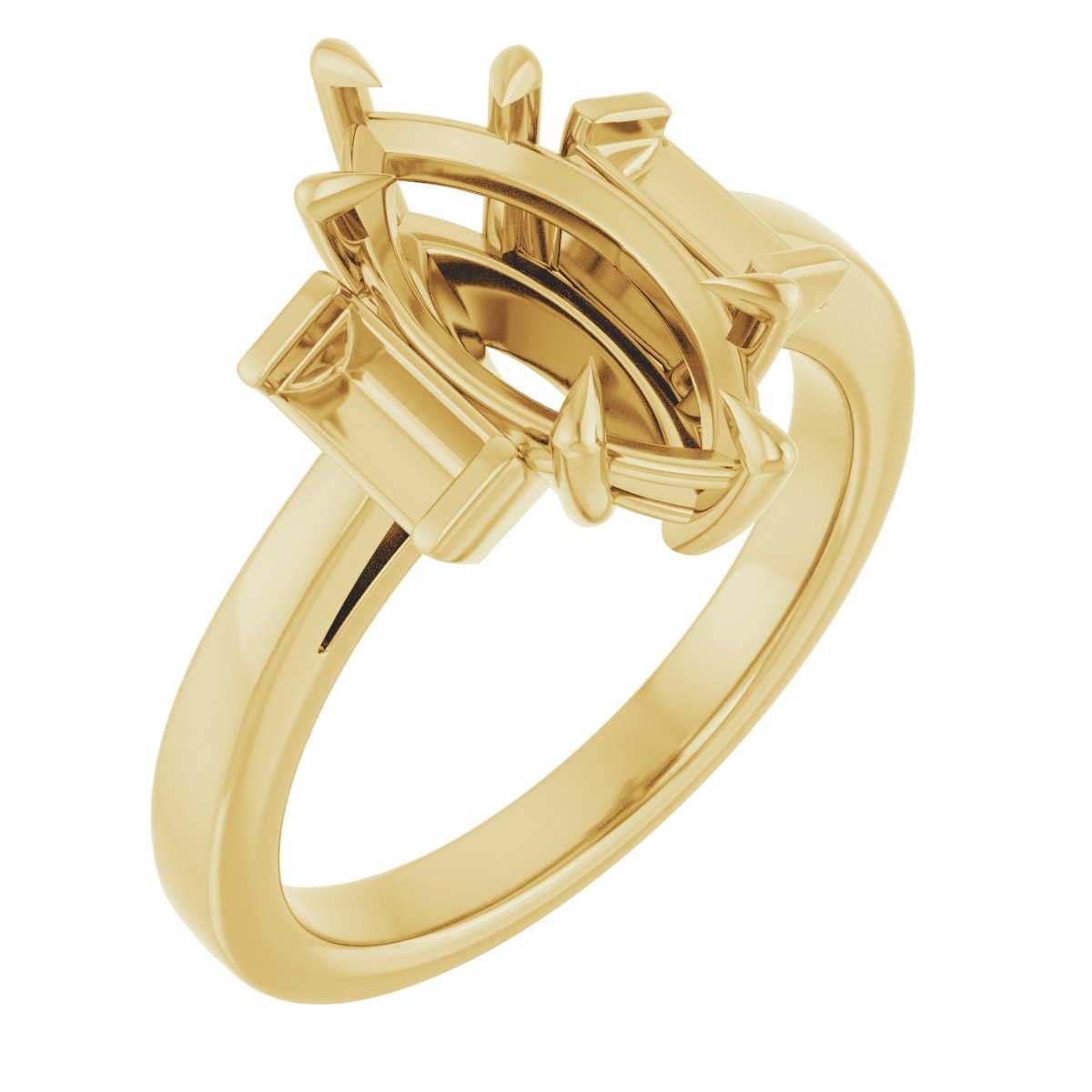 Claw-Prong Three-Stone Engagement Ring or Band