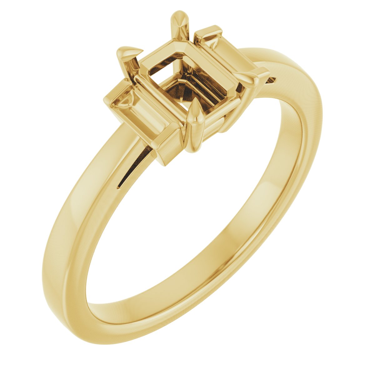 Claw-Prong Three-Stone Engagement Ring or Band