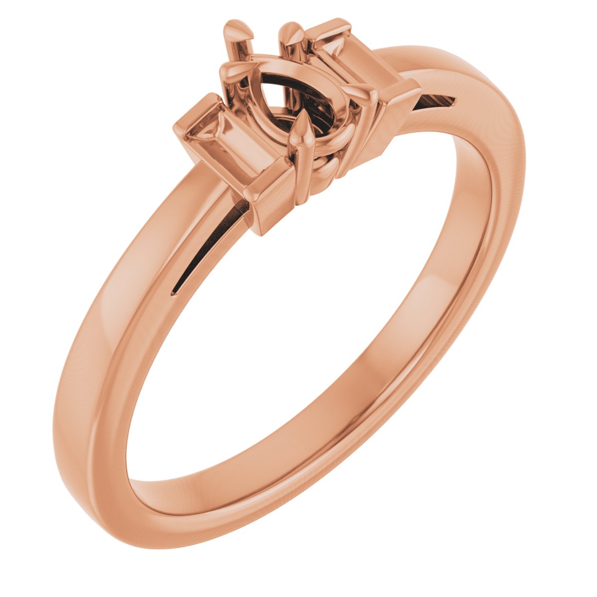 Claw-Prong Three-Stone Engagement Ring or Band