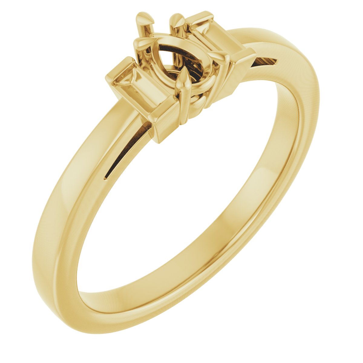 Claw-Prong Three-Stone Engagement Ring or Band