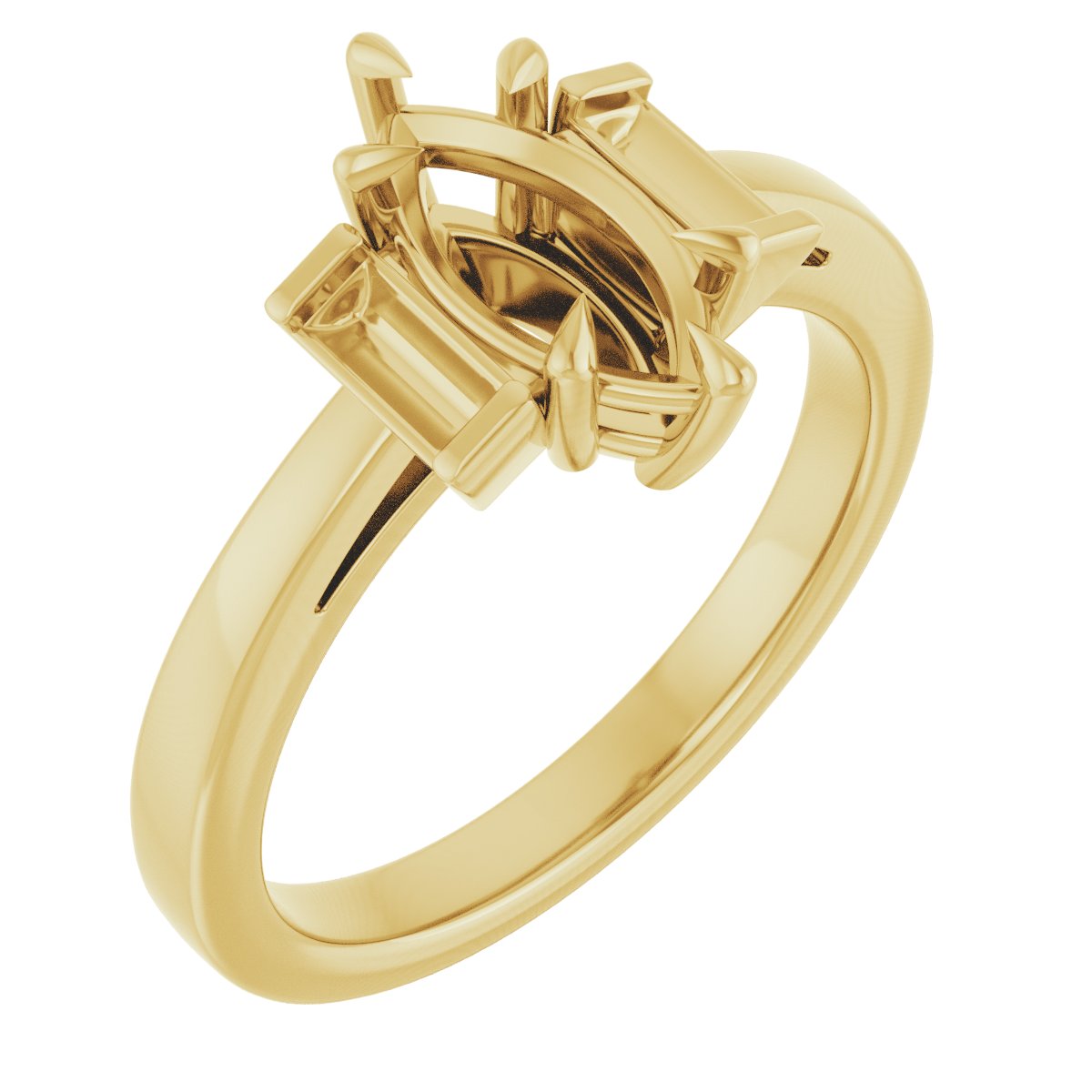 Claw-Prong Three-Stone Engagement Ring or Band