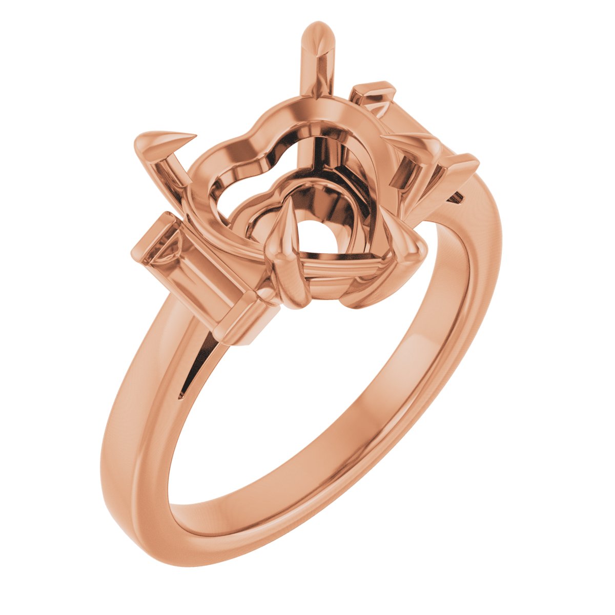 Claw-Prong Three-Stone Engagement Ring or Band