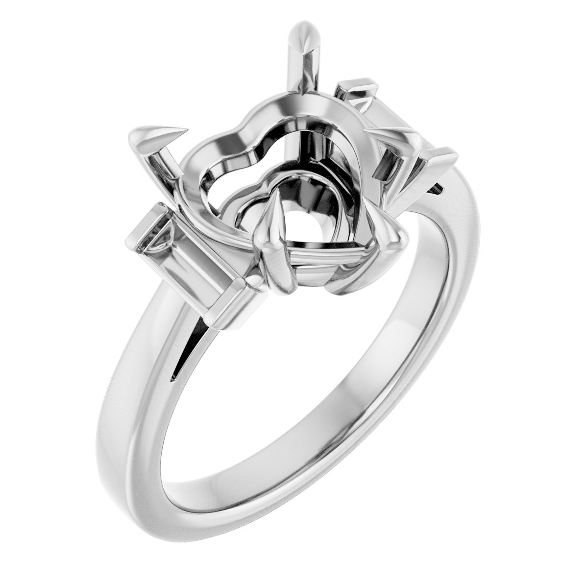 Claw-Prong Three-Stone Engagement Ring or Band