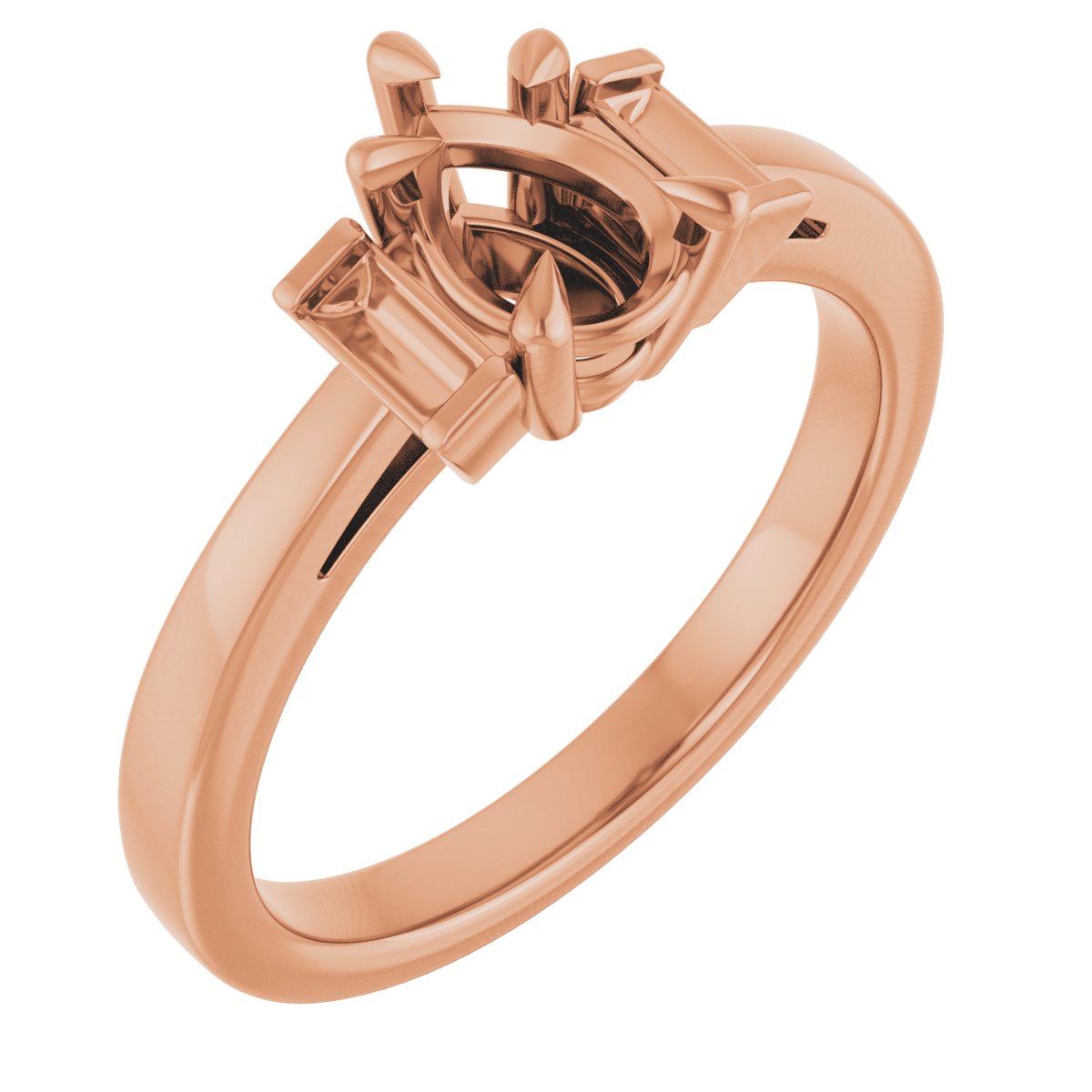 Claw-Prong Three-Stone Engagement Ring or Band