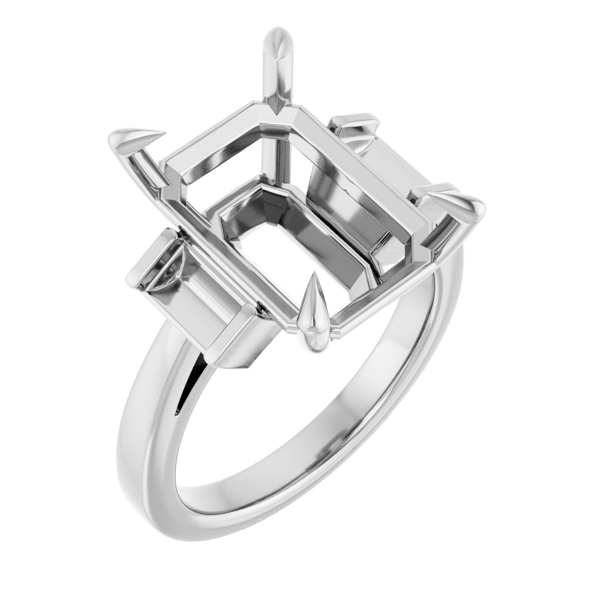 Claw-Prong Three-Stone Engagement Ring or Band