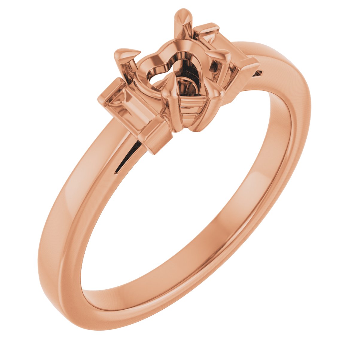 Claw-Prong Three-Stone Engagement Ring or Band