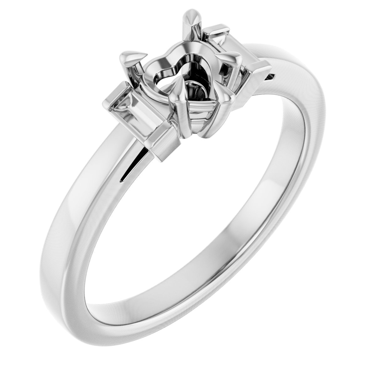 Claw-Prong Three-Stone Engagement Ring or Band
