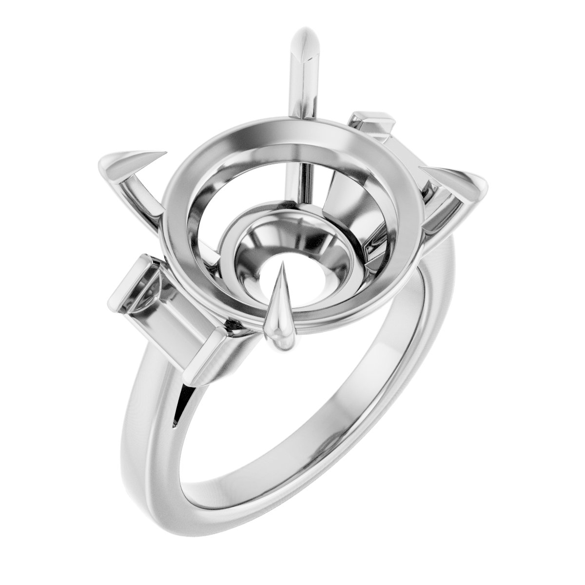 Claw-Prong Three-Stone Engagement Ring or Band
